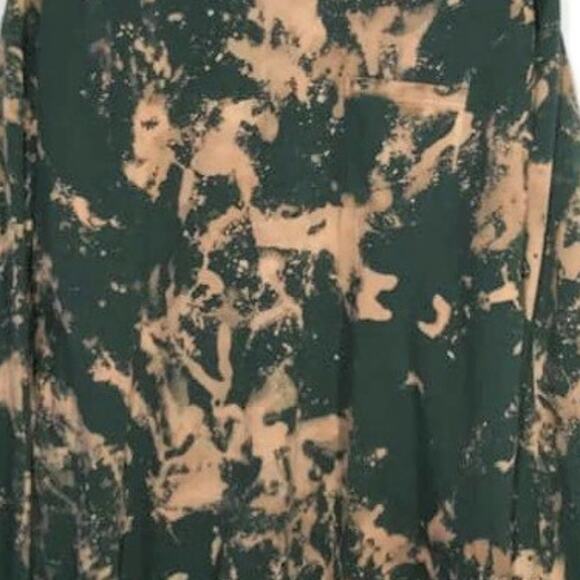 Upcycled Green Bleach Tie Dye Long Sleeve T-Shirt Sz XL - Picture 4 of 4
